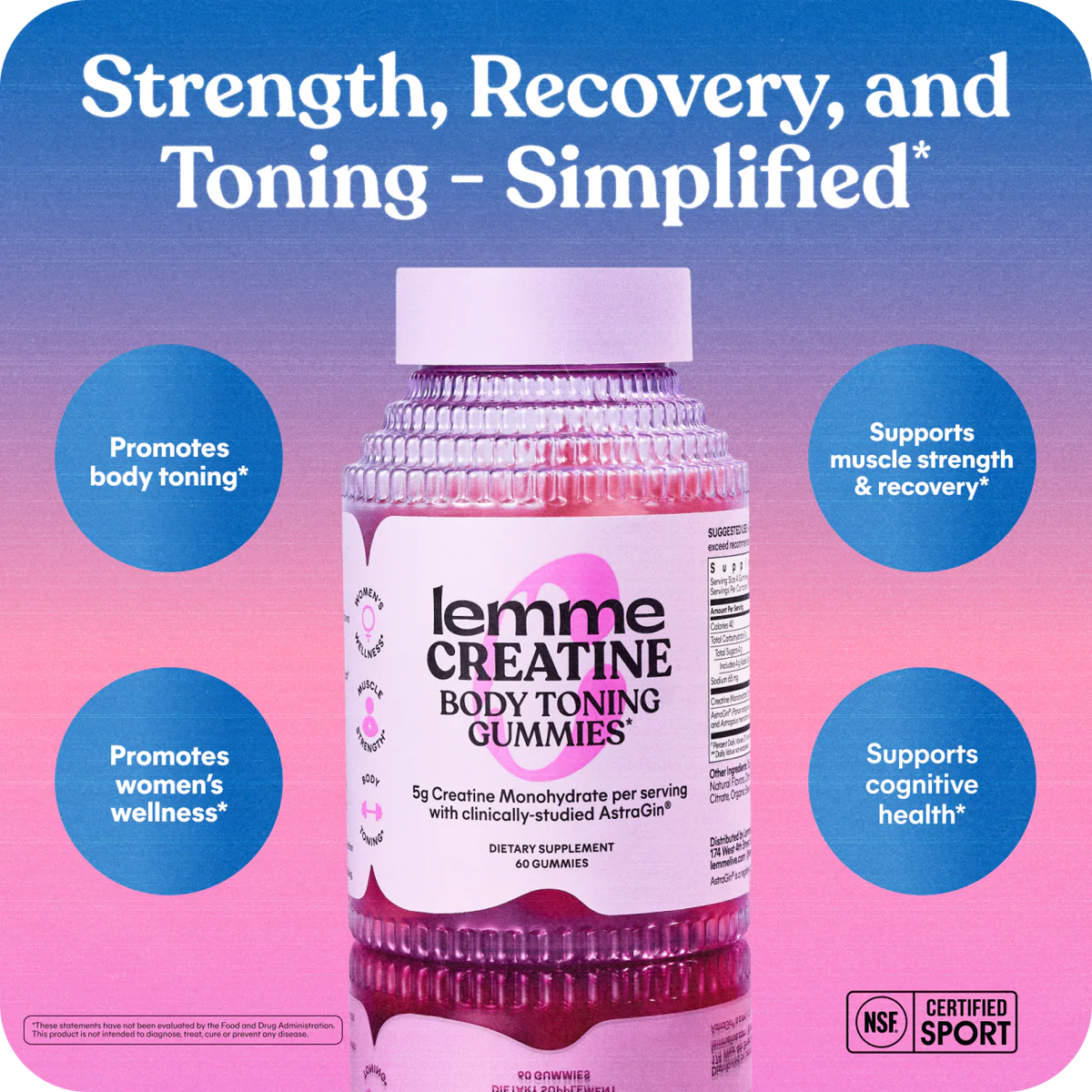 LEMME CREATINE GUMMIES -
Body Toning, Strength & Recovery Gummies