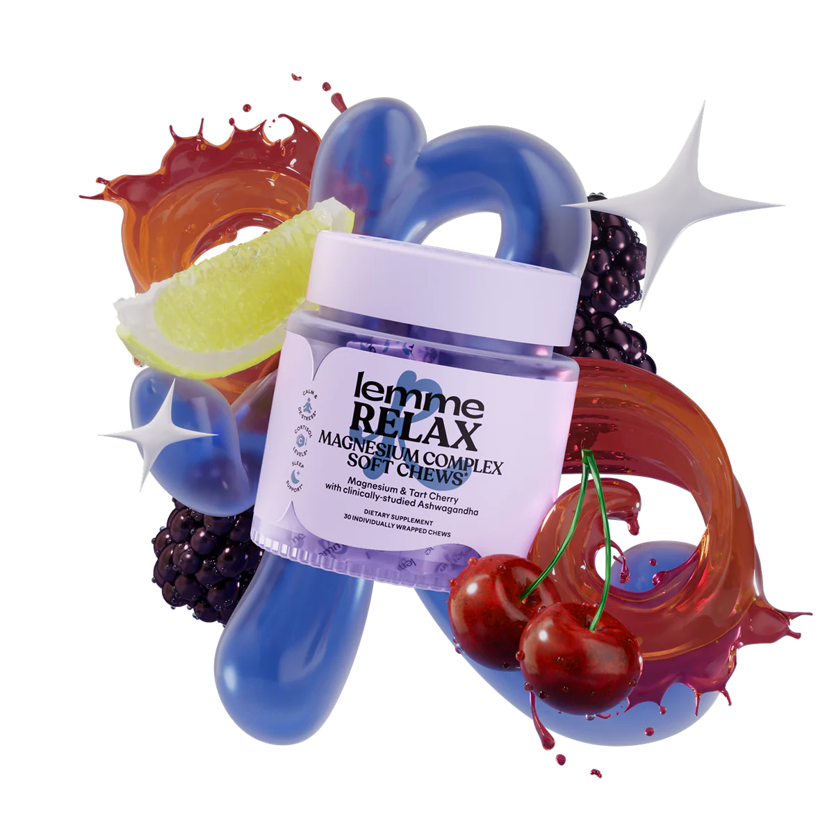 LEMME RELAX MAGNESIUM SOFT CHEWS - Magnesium & Tart Cherry Soft Chews