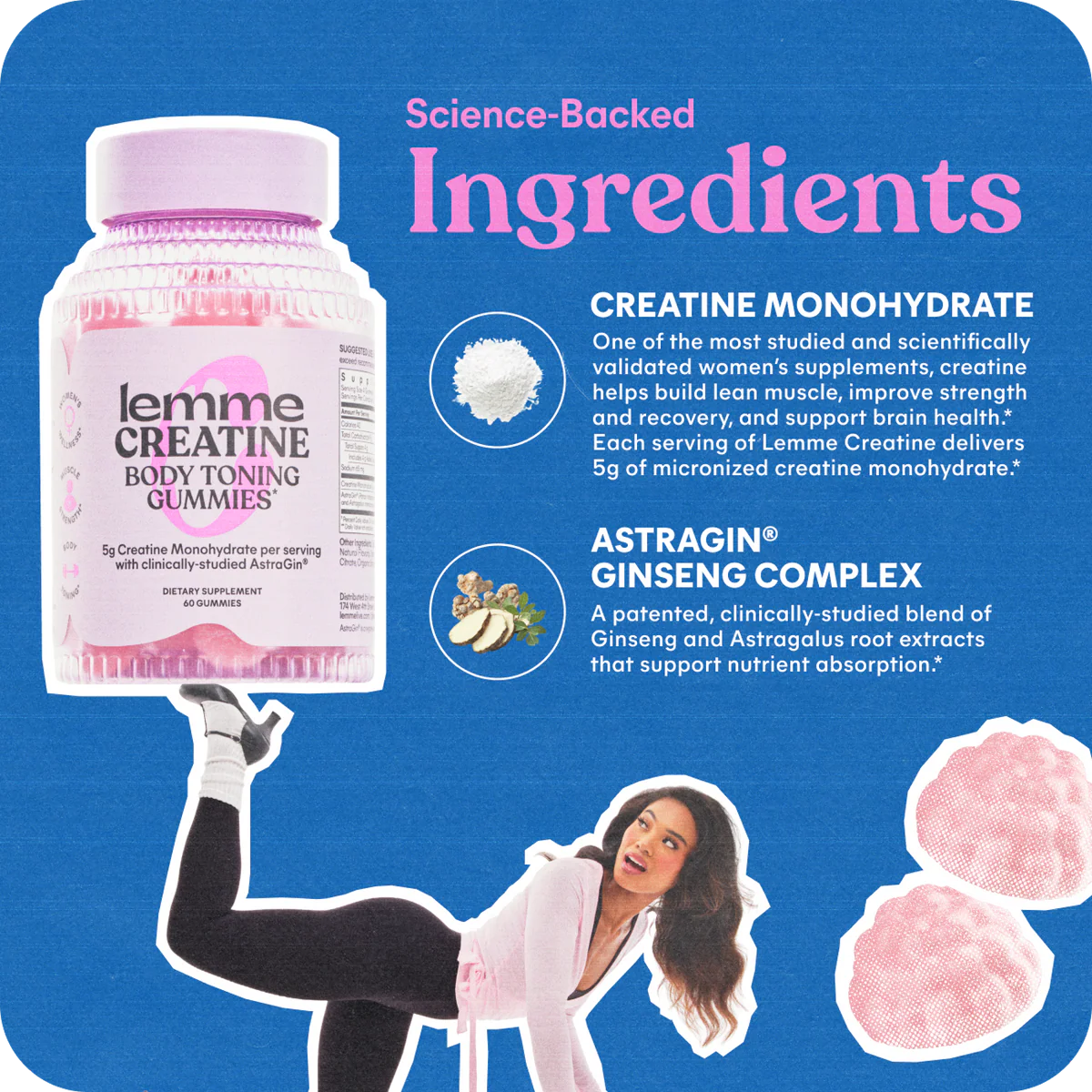 LEMME CREATINE GUMMIES -
Body Toning, Strength & Recovery Gummies
